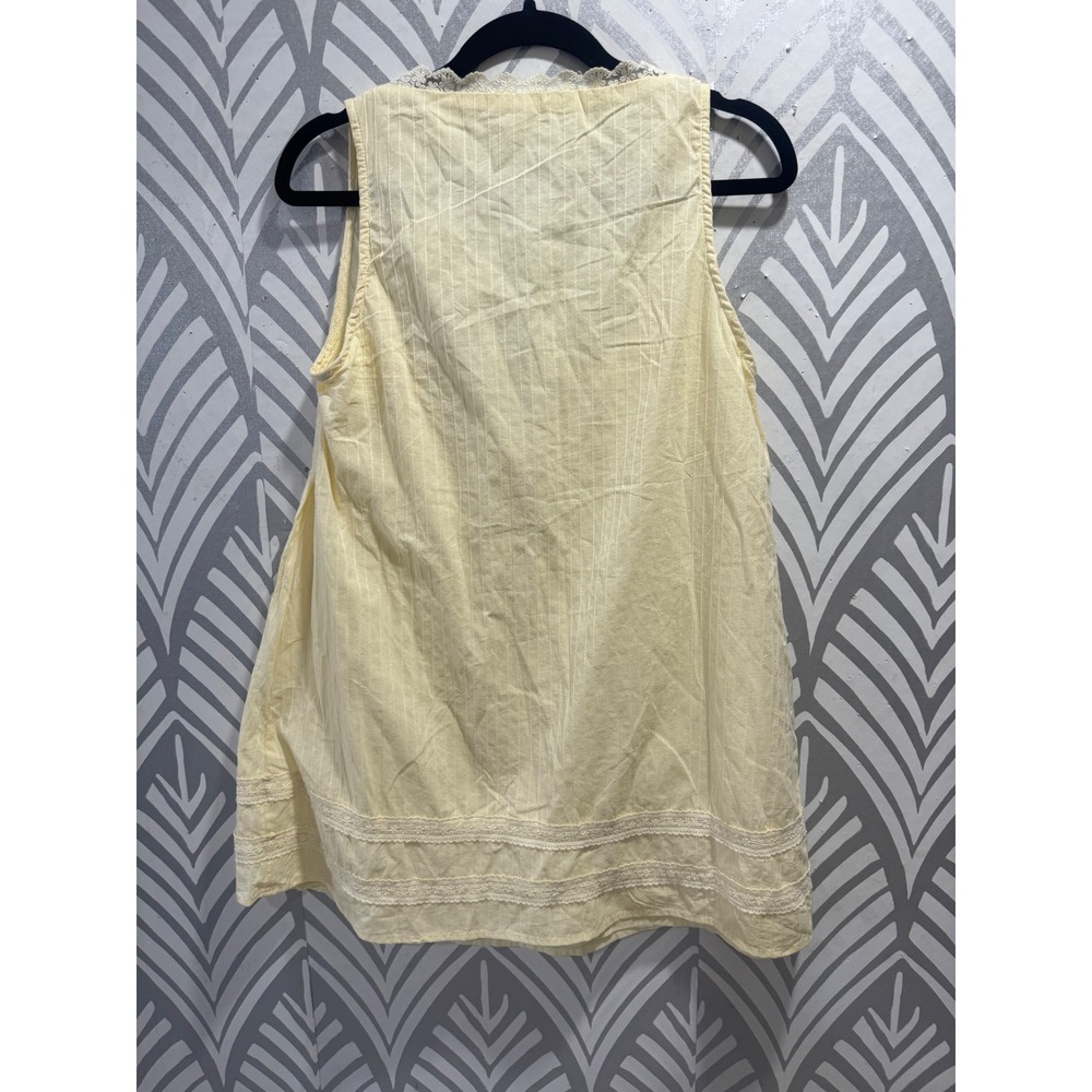 Princess Polly Alanah Pale Yellow Lace Trim Pinstripe Mini Dress Sleeveless US 8 - Picture 5 of 7